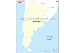 Argentina Outline Map - Digital File