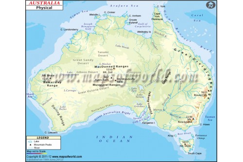 Physical Map of Australia