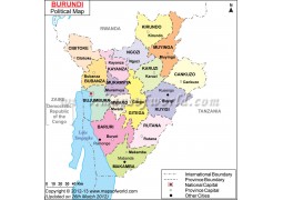 Burundi Political Map 