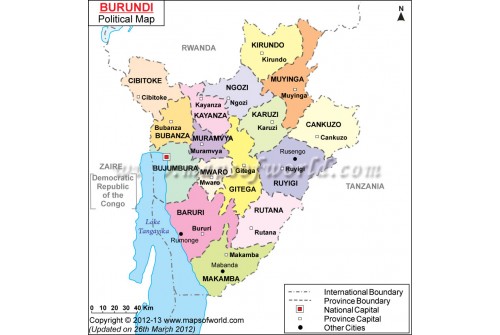 Burundi Political Map 