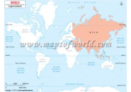 World Largest Continent Map - Digital File