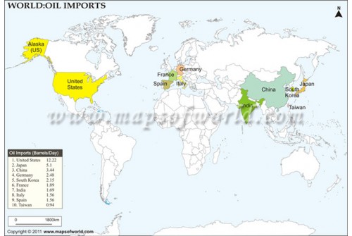 World Oil Imports Map