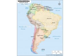 Südamerika Politische Karte (South America Political Map) - Digital File