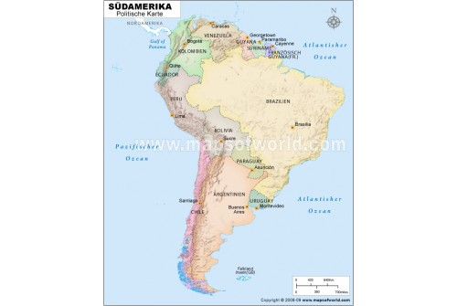Südamerika Politische Karte (South America Political Map)