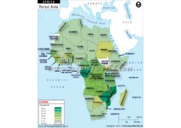 African Countries by Forest Area Map  - Digital File