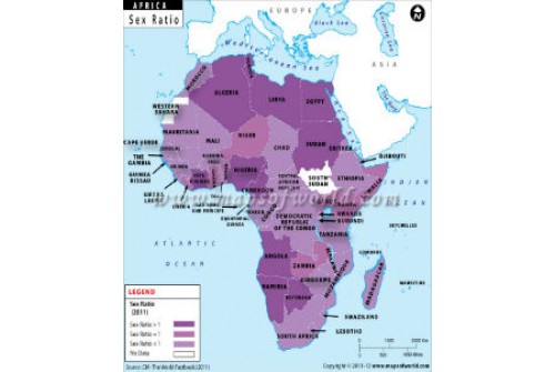 Buy African Countries By Sex Ratio Map 2354