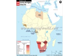 African Countries With Highest Literacy Rate Map  - Digital File