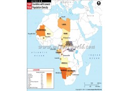African Countries with Highest Population Density Map  - Digital File