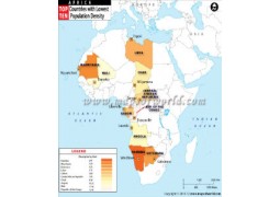 African Countries with Lowest Population Density Map  - Digital File