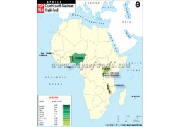 African Countries with Maximum Arable Land Map  - Digital File