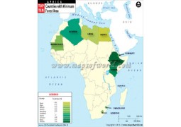 African Countries with Minimum Forest Area Map  - Digital File