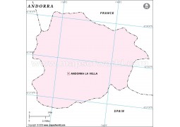 Andorra Blank Map in Pink Color - Digital File