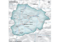 Andorra Political Map, Dark Green  - Digital File
