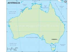 Australia Outline Map (Green Background) - Digital File