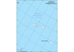 Azores Outline Map  - Digital File