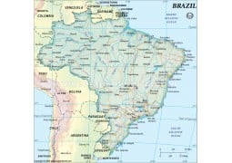 Brazil Map, Dark Green - Digital File