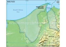 Brunei Blank Map, Dark Green  - Digital File