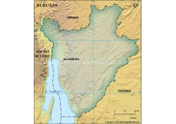 Burundi Blank Map, Dark Green  - Digital File