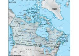 Canada Physical Map, Dark Green - Digital File