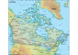 Canada Political Map in Dark Green Color - Digital File