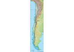 Chile Blank Map, Dark Green  - Digital File