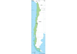Chile Outline Map in Green Color