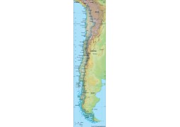 Chile Political Map in Dark Green Background - Digital File
