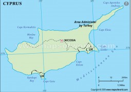Cyprus Outline Map in Green Color - Digital File