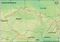 Czech Republic Blank Map, Green  - Digital File