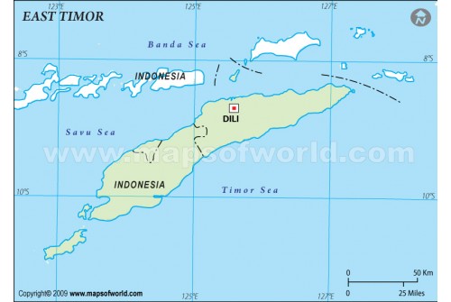 East Timor Outline Map