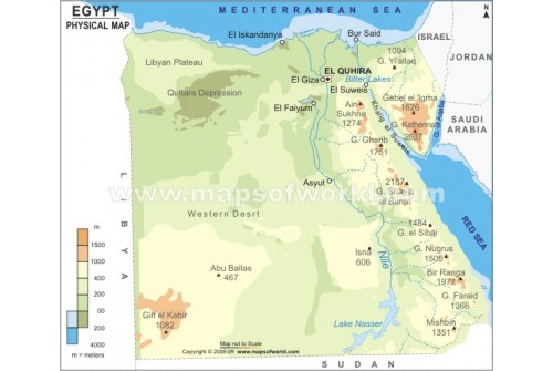 Egypt Physical Map 