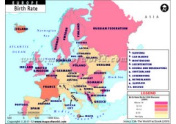 Europe Birth Rate Map - Digital File