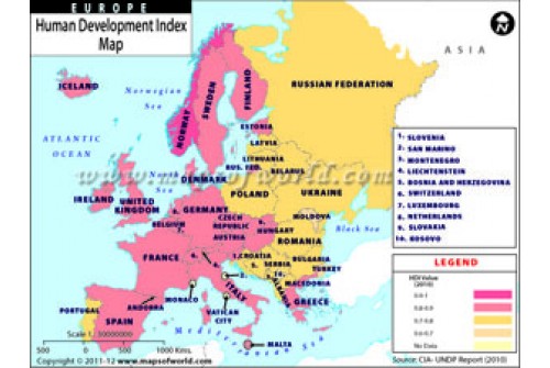 Europe Hdi Map