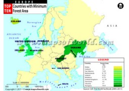 Europe Top Ten Countries With Minimum Forest Area - Digital File