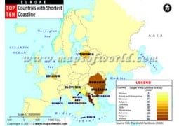 Top Ten Countries of Europe With Shortest Coastline - Digital File
