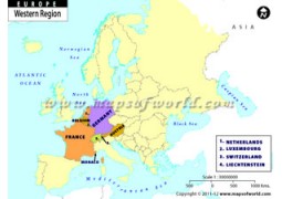 Europe Western Region Map - Digital File