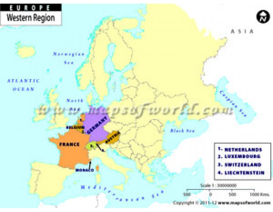 Buy Europe Western Region Map