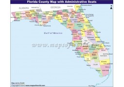 Florida County Map with Administrative Seats - Digital File