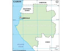 Gabon Outline Map, Green  - Digital File