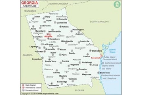 Georgia Airports Map(USA)