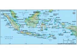 Indonesia Political Map, Dark Green  - Digital File
