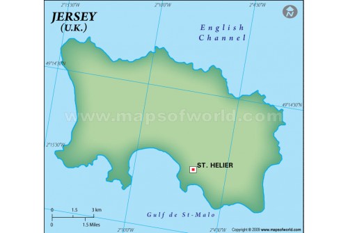 Jersey Blank Map, Dark Green