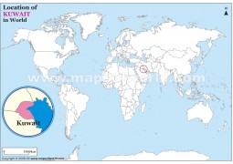 Kuwait Location on World Map - Digital File