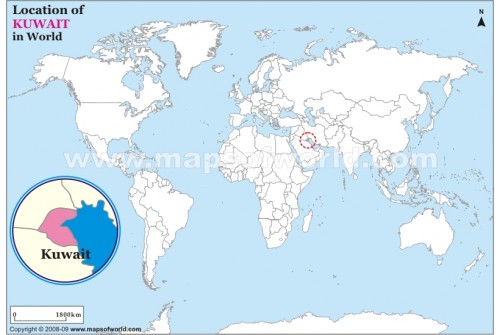 Kuwait Location on World Map