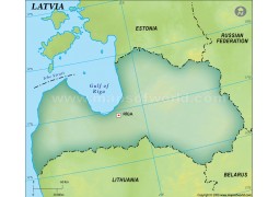Latvia Blank Map, Dark Green - Digital File
