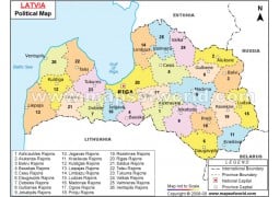Latvia Political Map - Digital File