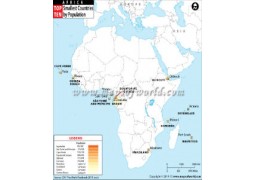 Least Populated African Countries Map  - Digital File