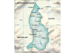 Liechtenstein Political Map, Dark Green - Digital File