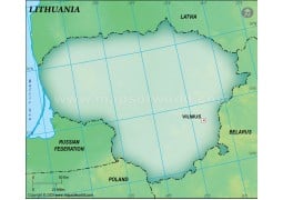 Lithuania Blank Map, Dark Green - Digital File