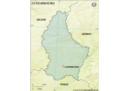 Luxembourg Blank Map, Dark Green - Digital File